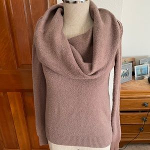 BCBG XS tan colored cowl neck sweater